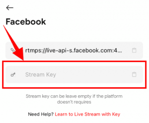 Live now - Paste Stream Key