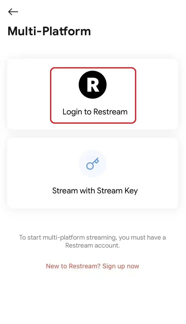 Login to your Restream account