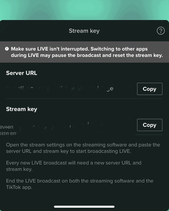 tiktok get stream key