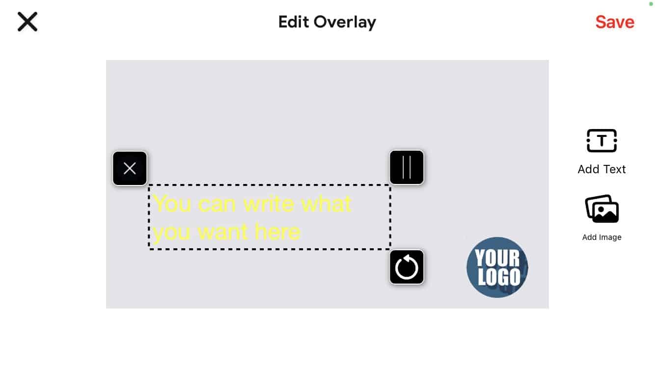 Нажмите «Сохранить», когда закончите редактирование наложения.
