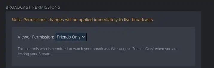 Set Broadcast Permission