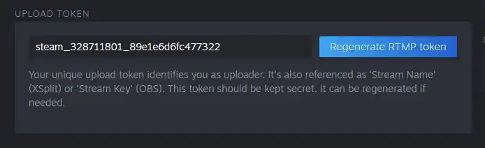 Steam RTMP Token