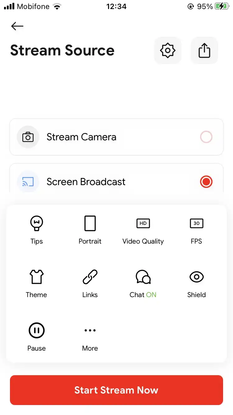 After setting up your stream, click Start Stream Now to live stream on Kick