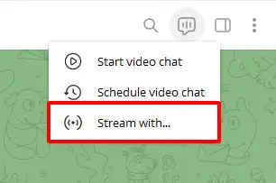 Нажмите значок окна чата в правом верхнем углу и выберите «Трансляция с».