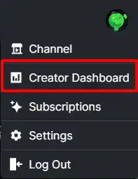 Click your Avatar and choose Creator Dashboard