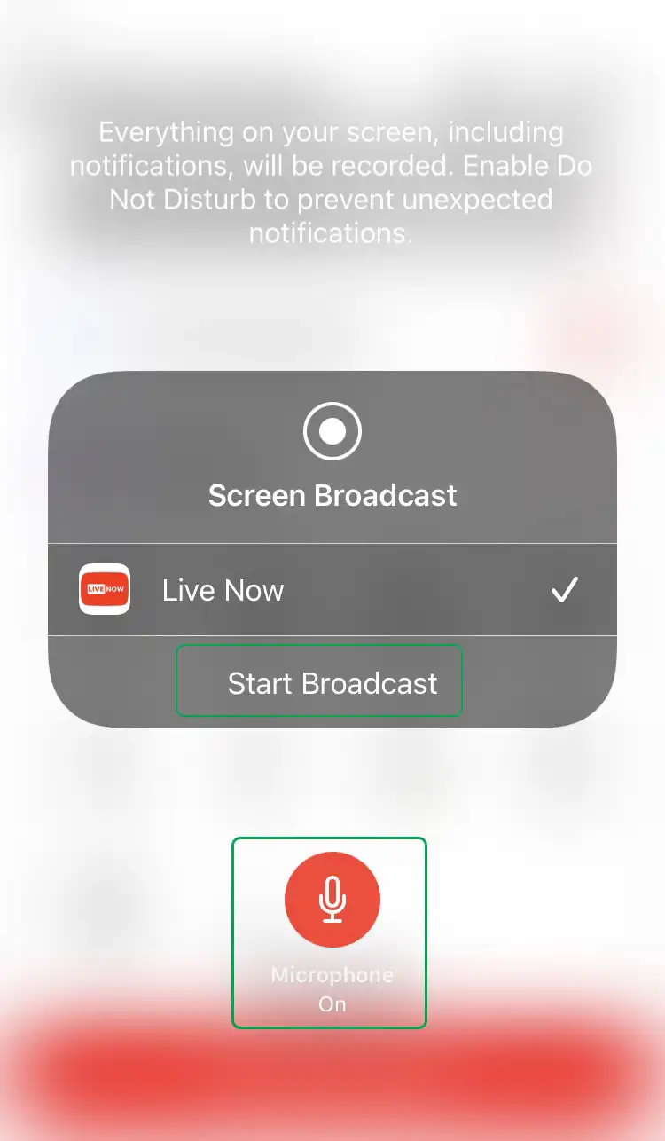 Click Start Broadcast to live stream game on Youtube with iOS