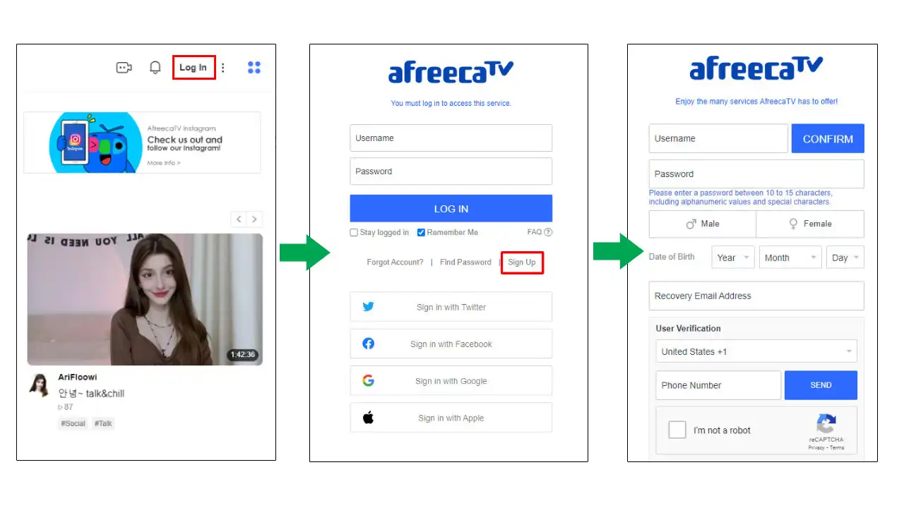How to register an AfreecaTV account