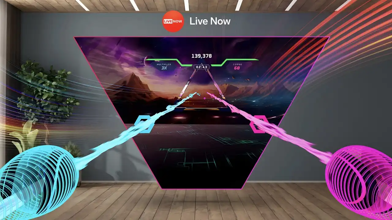 Prepare seu jogo de realidade virtual favorito e transmita ao vivo com Apple Vision Pro e Live Now
