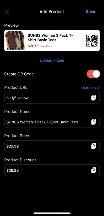 After entering information, you will get a preview image of your product