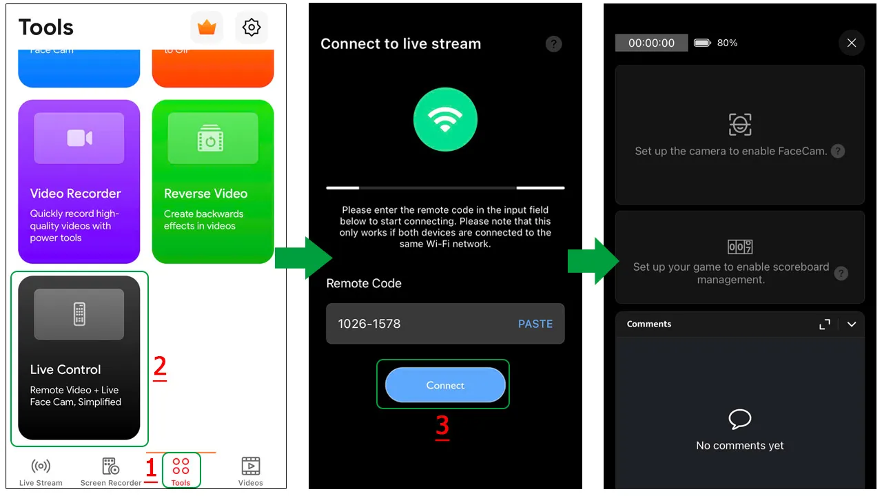 Paste the Remote code to connect two devices