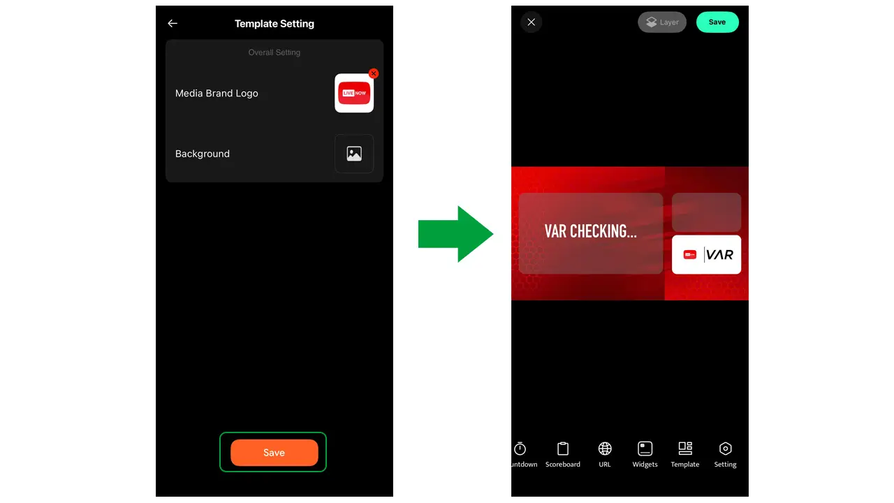 You can customize the overlay with your logo and background image