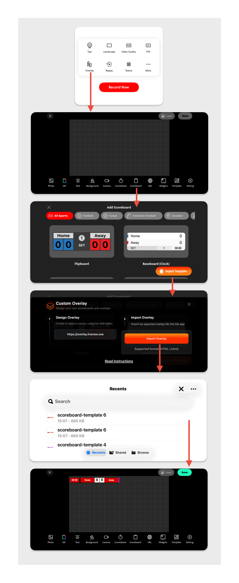 Import Overlay to Live Now App