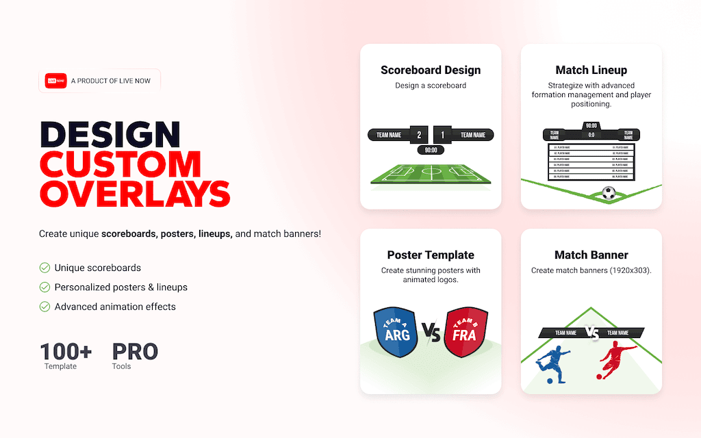 Overlay Live Now Designer Website