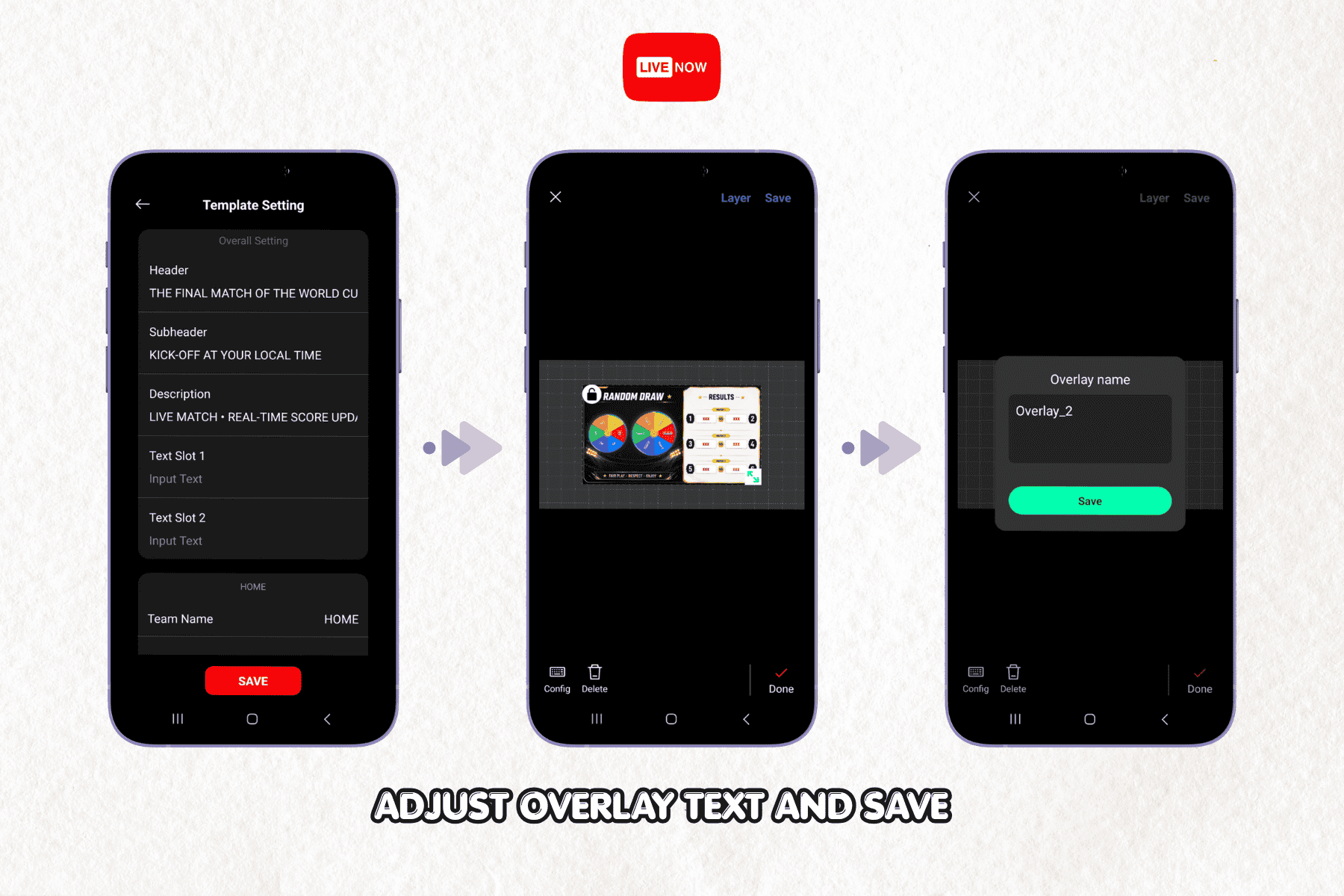 Adjust Overlay Text and Save