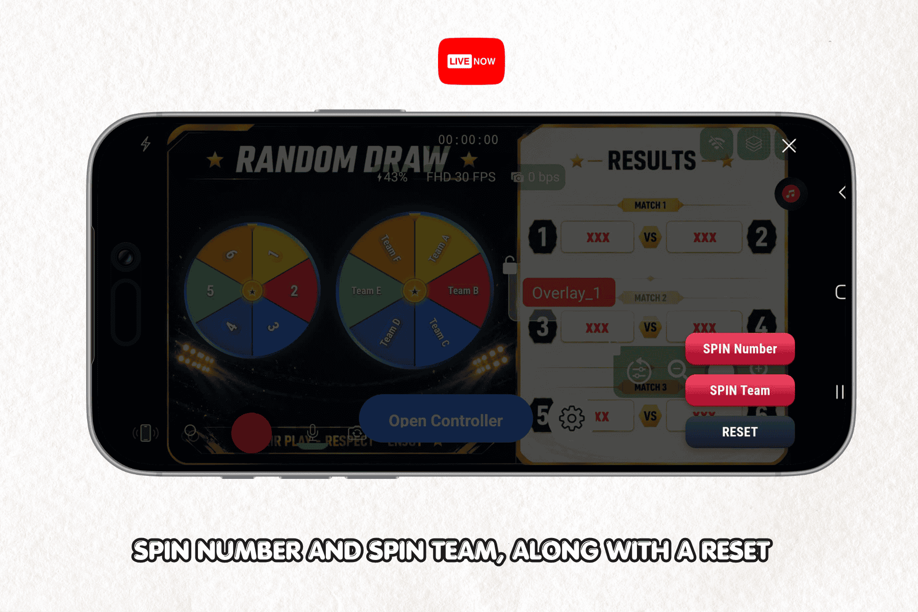 Open the Controller and Run the Draw Live 2