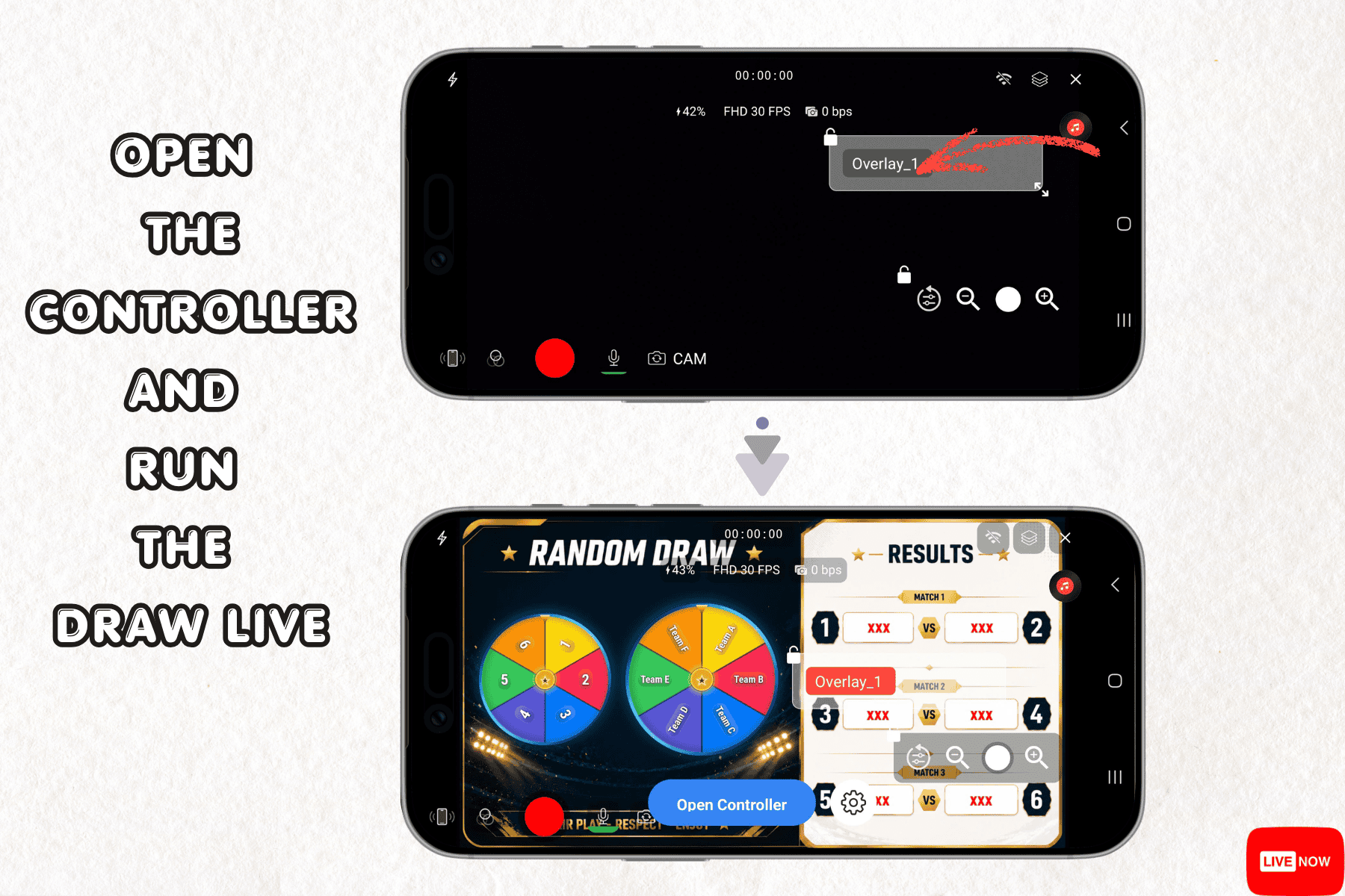Open the Controller and Run the Draw Live
